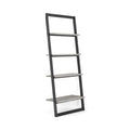 Brooklyn Oak Slim Ladder Bookcase | Leaning Grey Wash Shelving