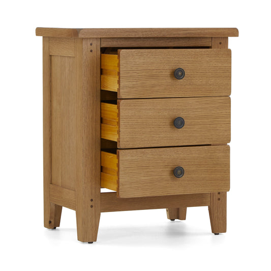 Burford Country Oak Narrow Bedside Table