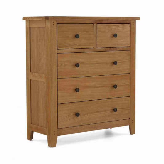 Burford Oak 2 over 3 Drawer Chest
