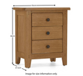Burford Oak 3 Drawer Narrow Bedside Cabinet
