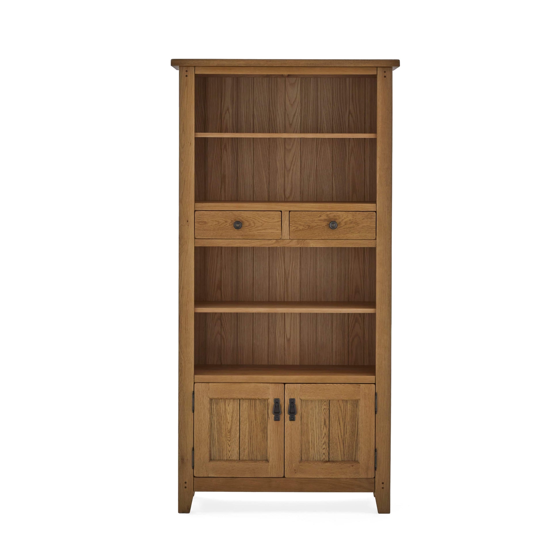 Burford Rustic Solid Oak Tall Bookcase