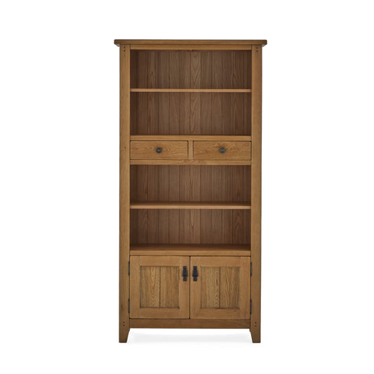 Burford Rustic Solid Oak Tall Bookcase