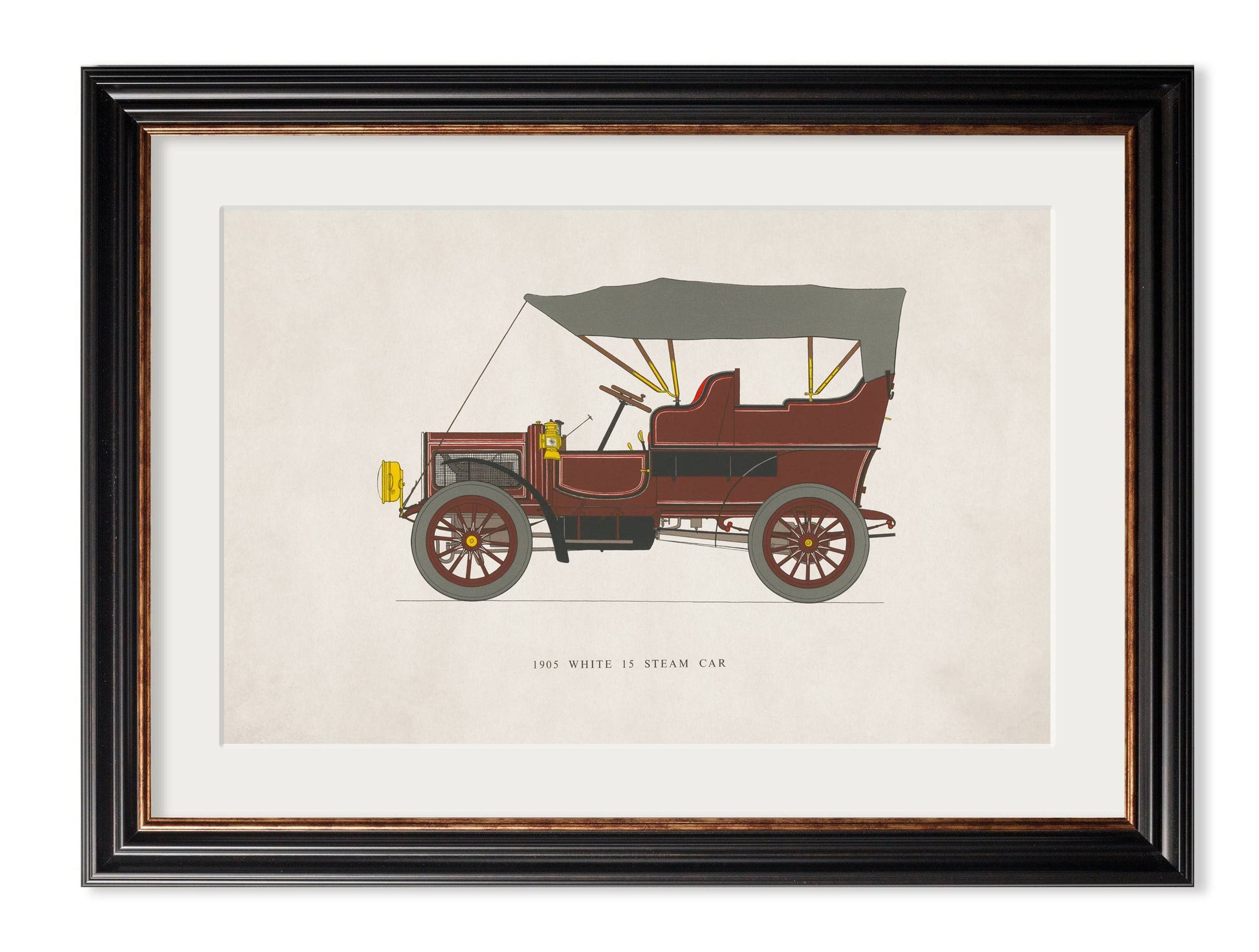 Buy 1905 White 15 Steam Car framed print UK