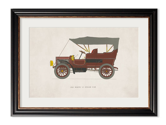 Buy 1905 White 15 Steam Car framed print UK
