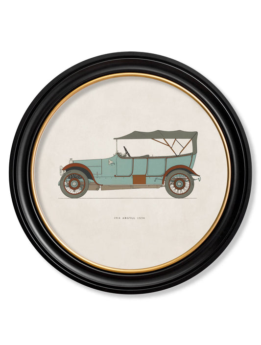 Buy 1914 Argyll 15/30 in Round Frame vintage Scottish car print UK
