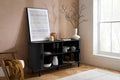 Buy AXEL 2 DOOR FLUTED SIDEBOARD BLACK with Contemporary Matte Finish