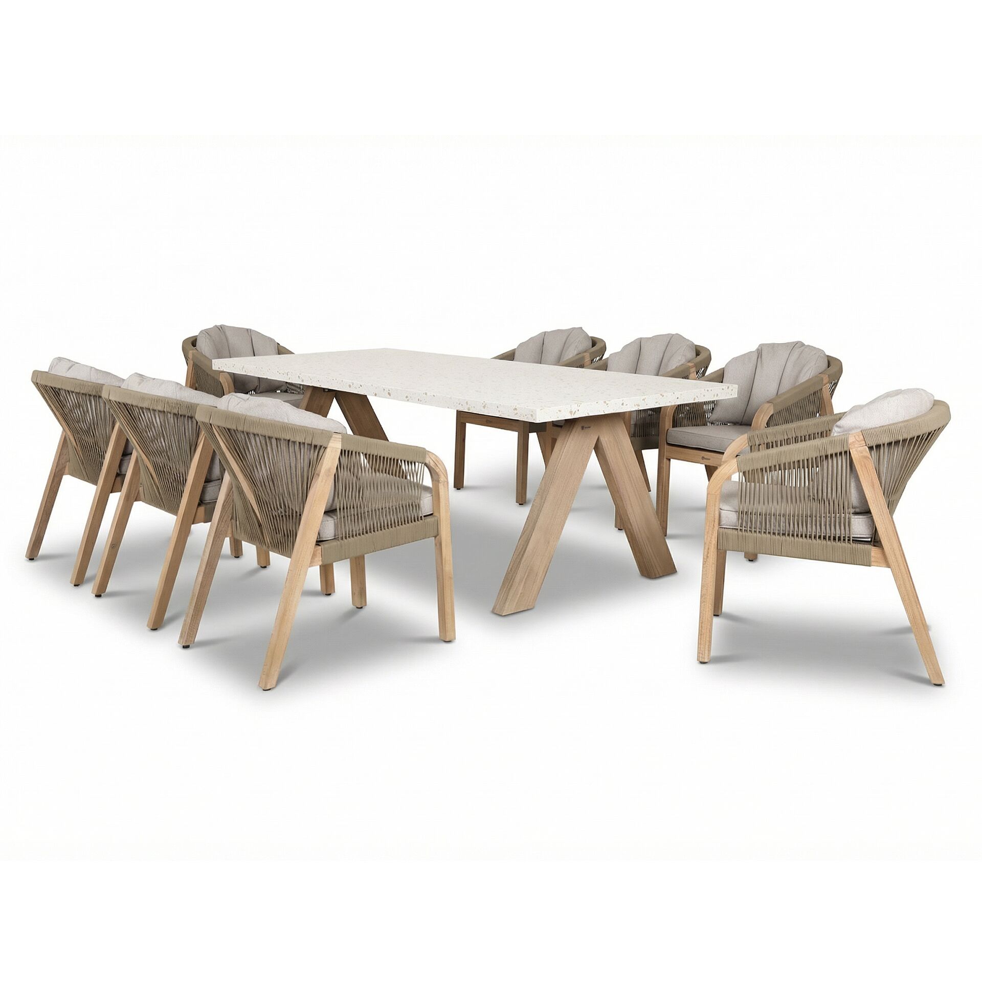 Buy Antigua rope weave chairs with double piped cushions
