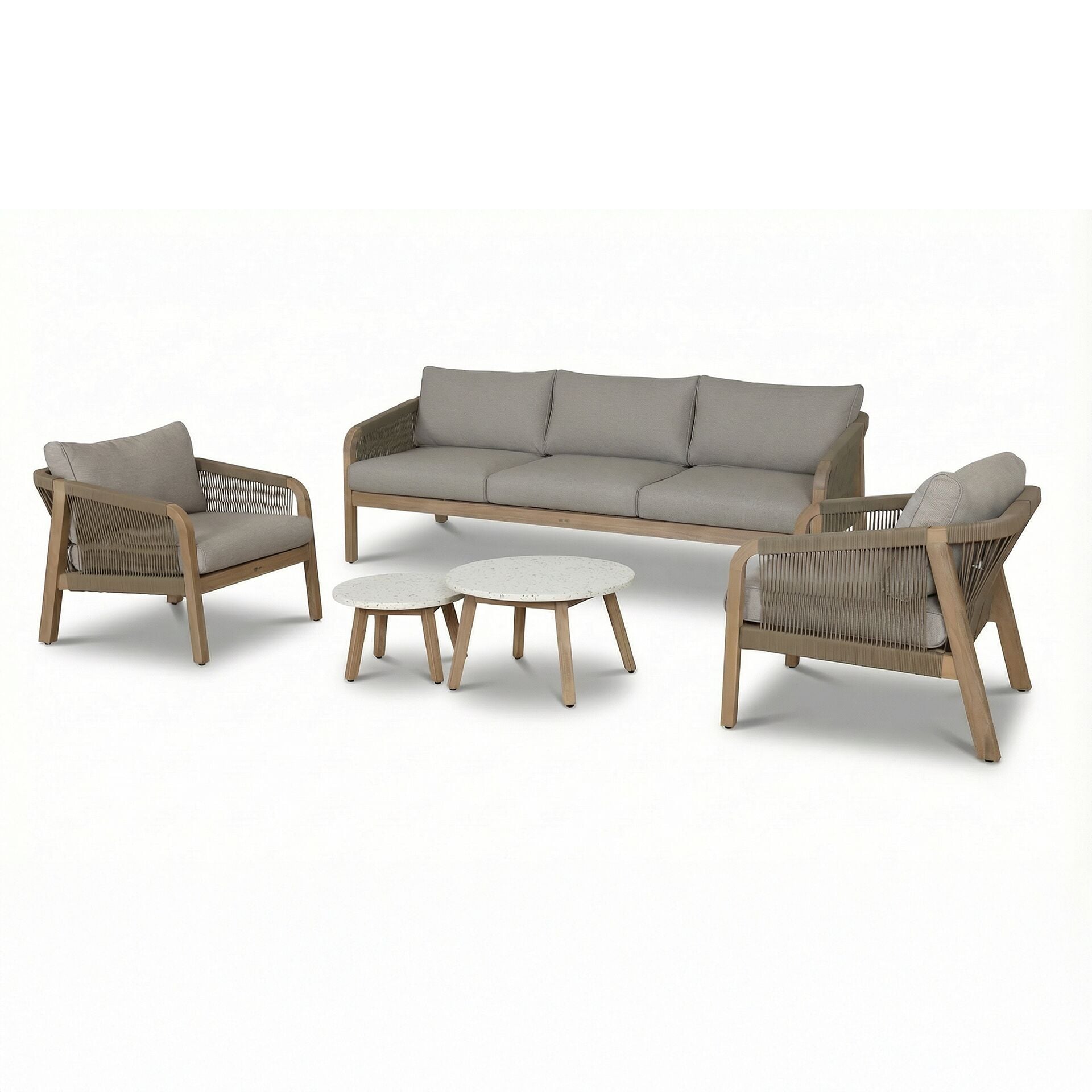 Buy Antigua rope weave lounge set with double piped cushions
