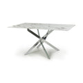 Buy Astoria Medium 1.6m White Chrome Dining Table online UK