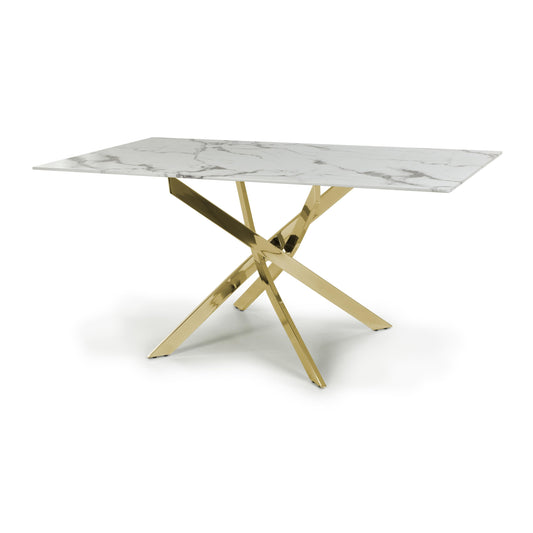 Buy Astoria Medium 1.6m White Gold Dining Table online UK