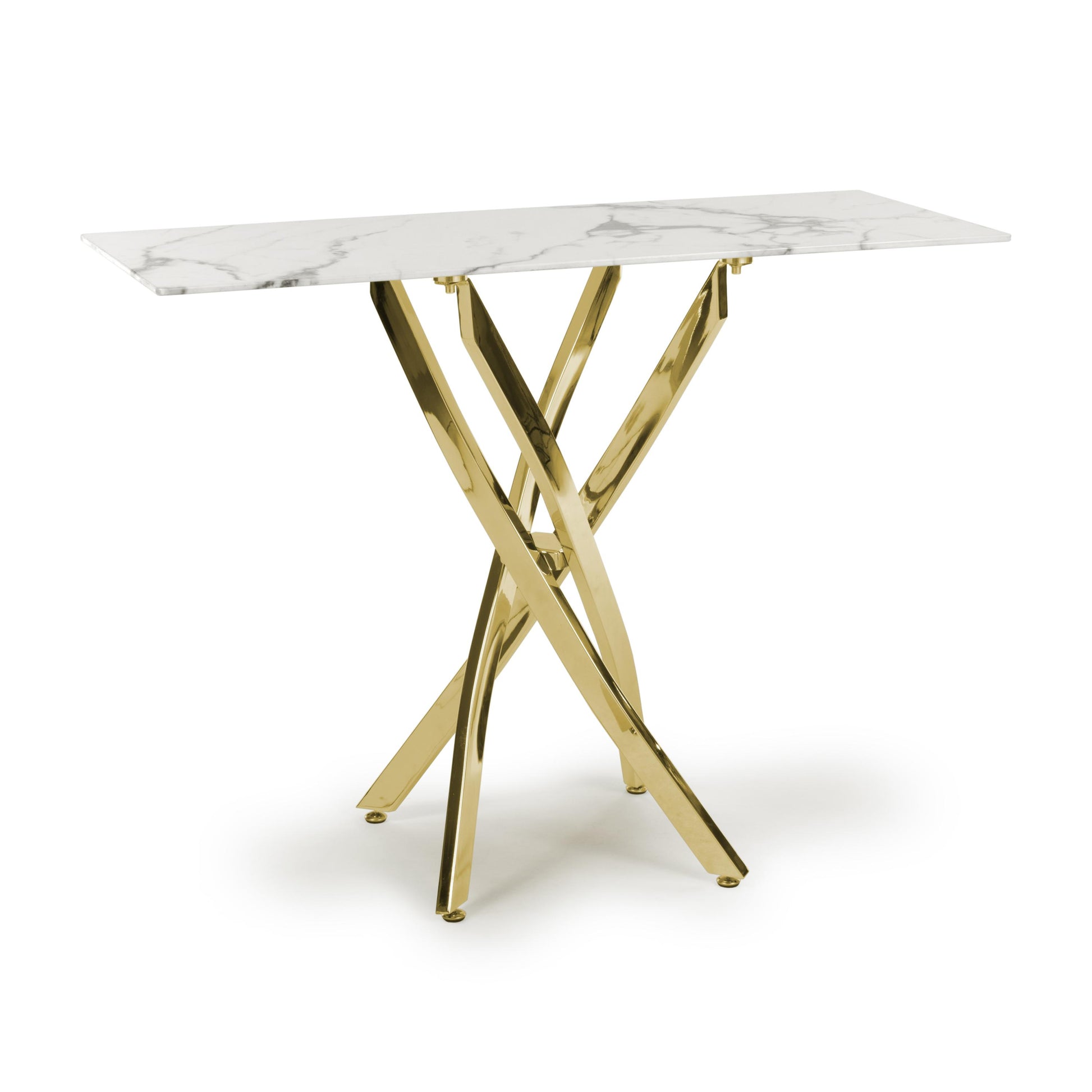 Buy Astoria White/Gold Console Table with Marble Effect Top Online