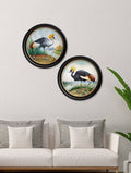 Buy Audubon Style Crane round framed art prints UK