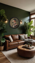 Buy Baron Von Blush Oxford round framed print UK