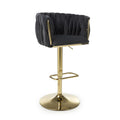 Buy Bellaire Brushed Velvet Black Bar Stool online UK