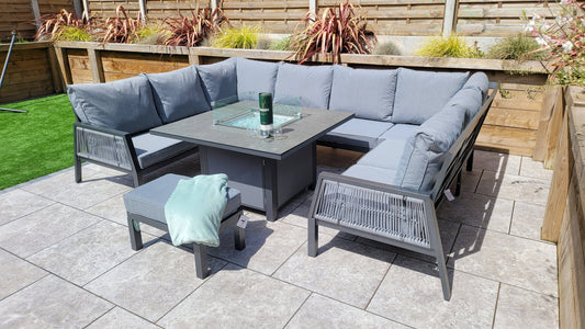 Buy Bettina U Shape with Gas Fire Pit Outdoor Lounge Set