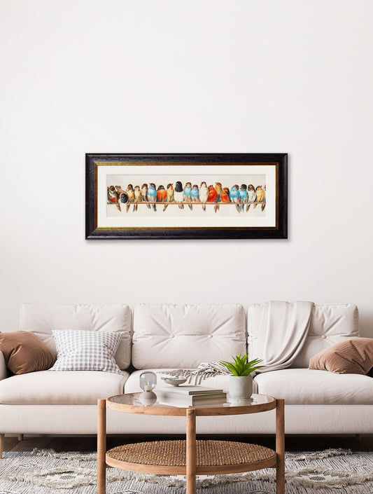 Buy Birds on a Wire Panorama by Hector Giacomelli framed print UK
