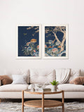 Buy Blue Blossom Trees set of 2 framed botanical prints UK