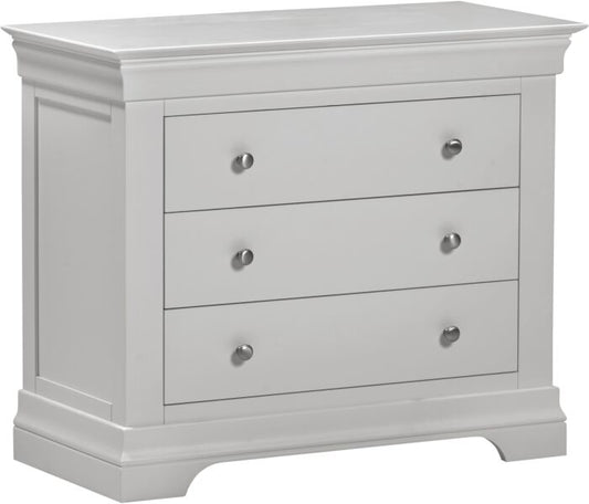 Buy Bordeaux 3 Drawer Chest Pebble Grey elegant bedroom storage UK
