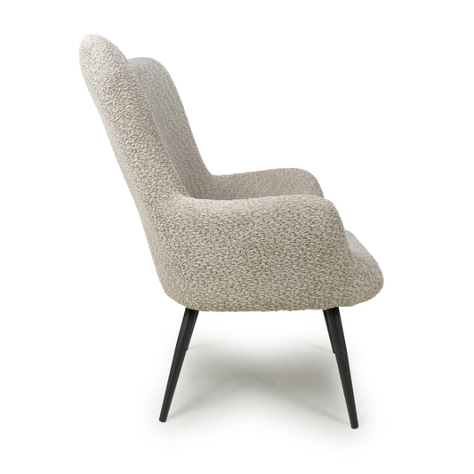 Buy Bordeaux Textured Chenille Effect Mink Armchair Online