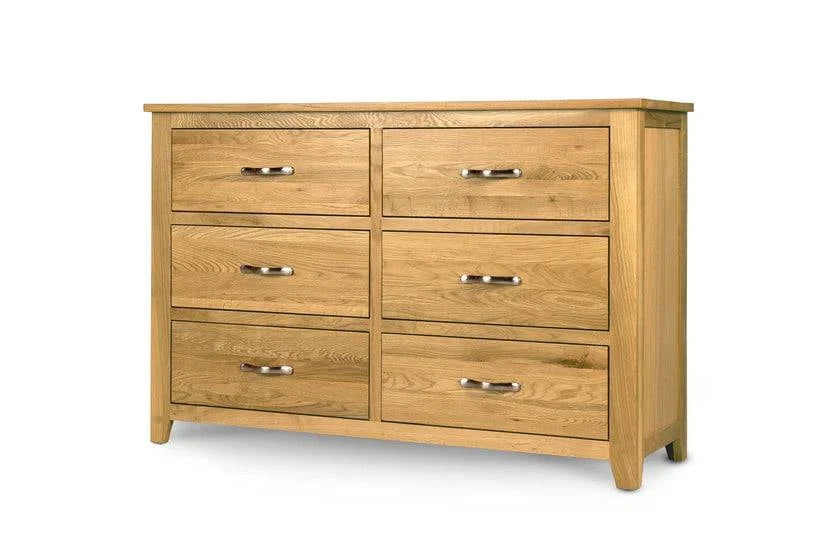 Buy Brantham 6 drawer oak chest of drawers natural oak UK