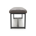 Buy British Archer Leather Effect Grey Bench industrial design free UK delivery

