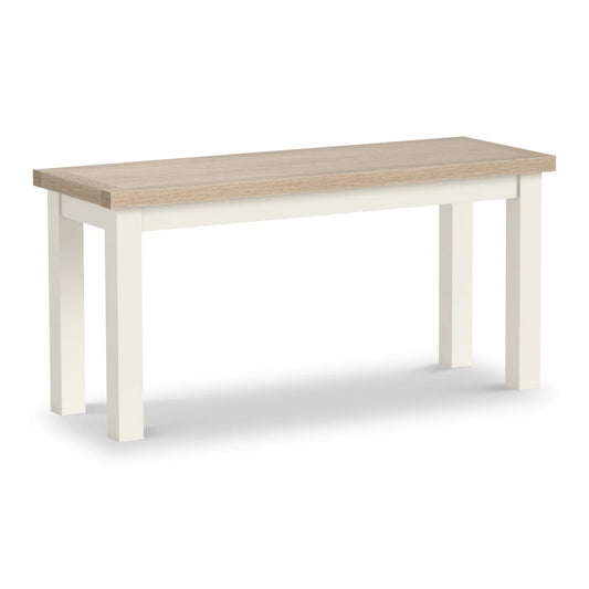 Buy British Modern Country 95cm Dining Bench Coconut White free UK delivery
