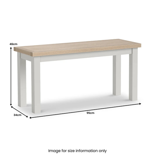 Buy British Modern Country 95cm Dining Bench Stone Grey free UK delivery
