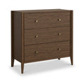 Buy British Paris Oak 3 Drawer Chest Brown bedroom furniture free UK delivery
