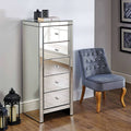 Buy British Seville 5 Drawer Narrow Chest mirrored bedroom storage UK
