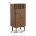 Buy British Soho Dark Oak Slatted 5 Drawer Tallboy Chest free UK delivery
