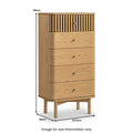 Soho Oak Slatted 5 Drawer Tallboy Chest - Blythe Living