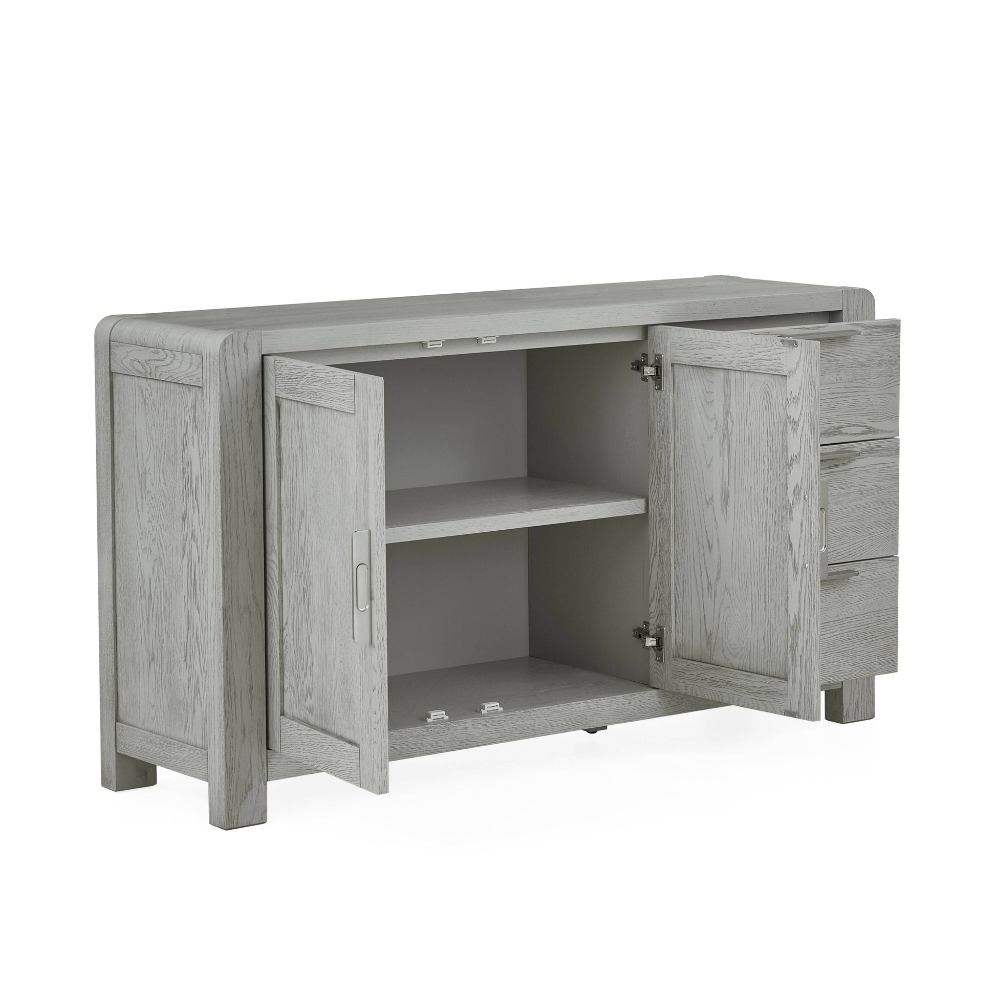 Buy Brooklyn Compact Industrial Oak Sideboard with 2 Doors and 2 Drawers