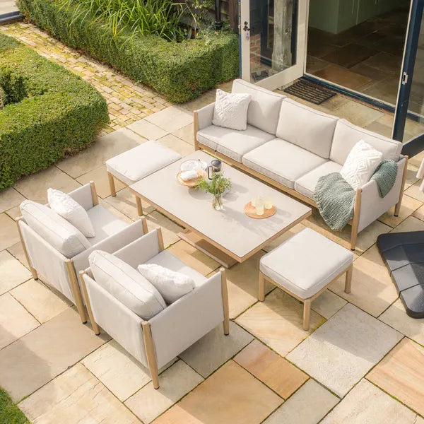 Buy Burford 3 seat sofa dining set with rising table
