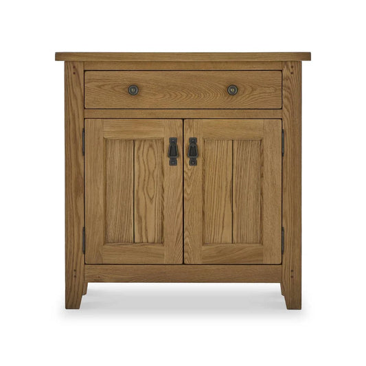 Buy Burford 85cm Rustic Oak Mini Sideboard with Choice of Cup or Knob Handles