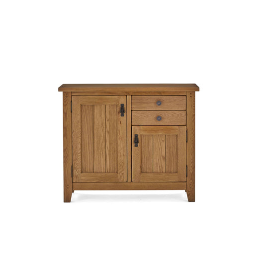 Buy Burford Hand-Waxed Oak 2-Door Small Sideboard with Rounded Corners