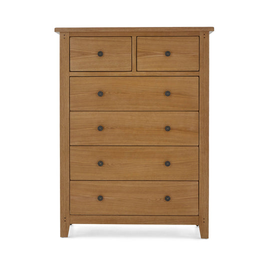 Buy Burford Oak 2 Over 4 Drawer Chest whitewash bedroom UK
