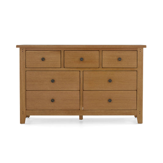 Buy Burford Oak 3 Over 4 Drawer Chest whitewash bedroom UK
