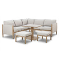 Buy Burford aluminium dining set with piped cushion detailing
