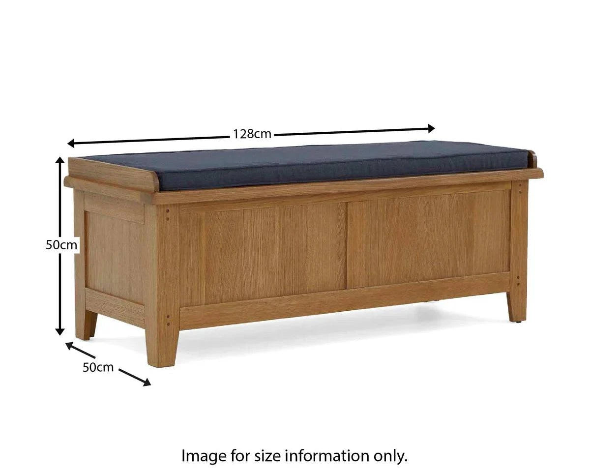 Buy Burford oak storage bench for sale