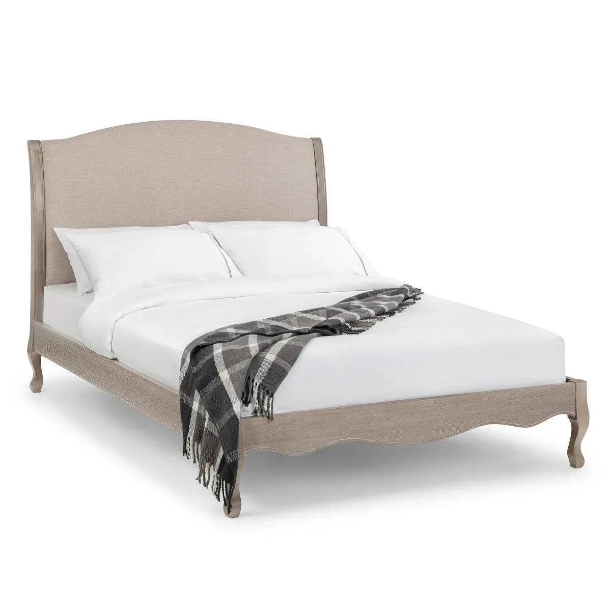 Buy Camille Oatmeal Linen & Oak Bed Online - Blythe Living