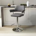 Buy Cortez Leather Effect Charcoal Bar Stool for breakfast bars