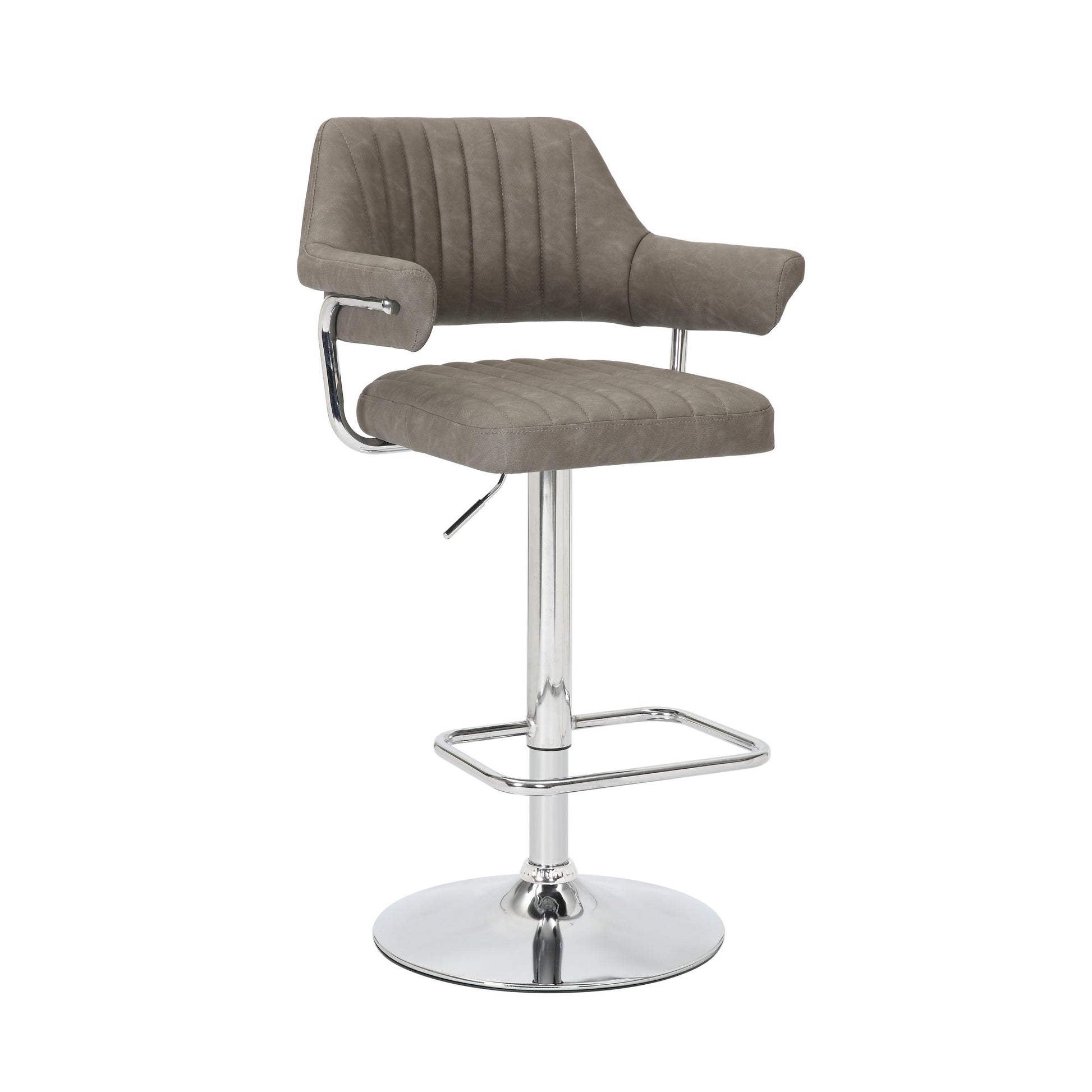 Buy Cortez Leather Effect Charcoal Bar Stool online UK