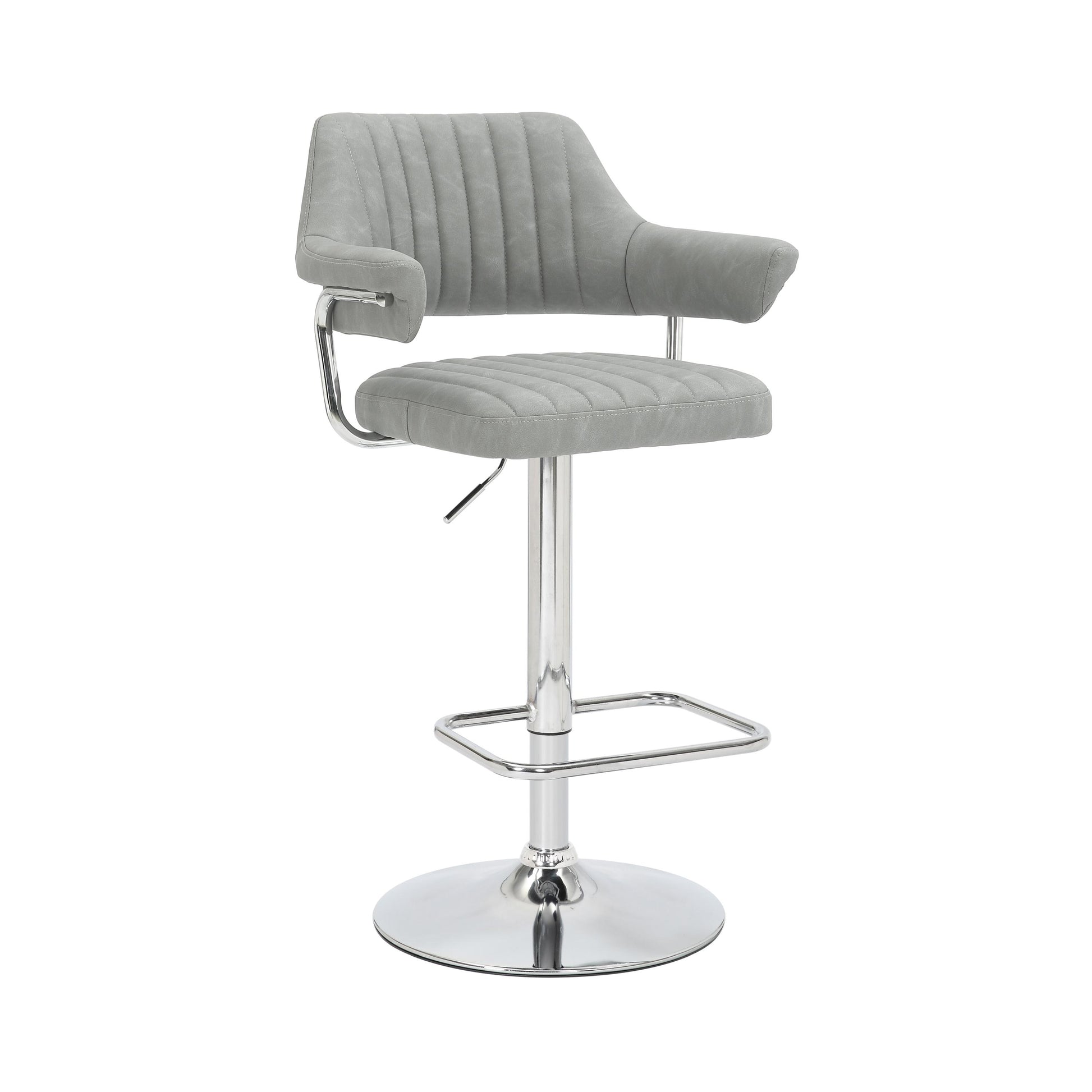 Buy Cortez Leather Effect Light Grey Bar Stool online UK