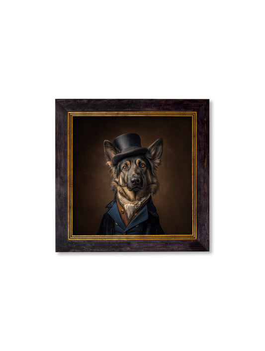 Buy Count Von Shepherd Gentleman German Shepherd square framed print UK