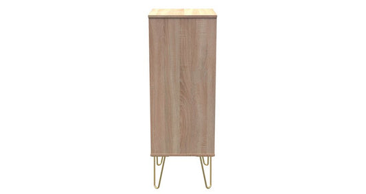 Buy Cube 5 Drawer Bedside Cabinet Bardolino Oak UK made free delivery
