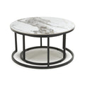 Buy Delta Round White Marble-Effect Nesting Tables with Gold Base