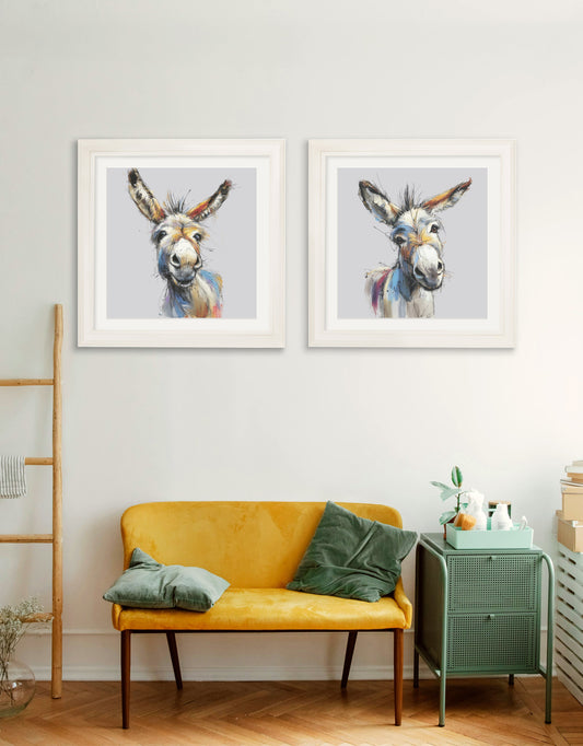 Buy Donkey Jack and Jennet Cosy Sketch Cream Hurstwood square framed print UK