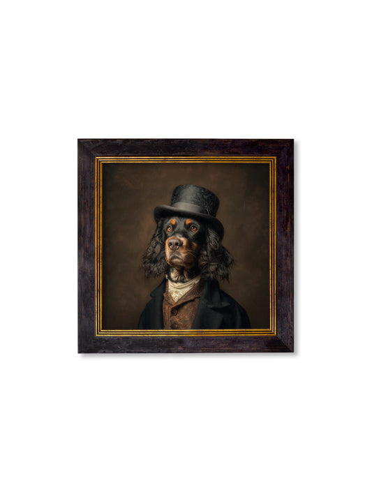 Buy Duke Gordy of Tails Gentleman Gordon Setter square framed print UK