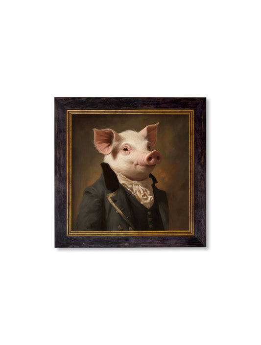 Buy Duke of Truffleton Gentleman Pig square framed print UK