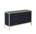 Buy Fenwick 6 Drawer Chest black and gold bedroom furniture UK
